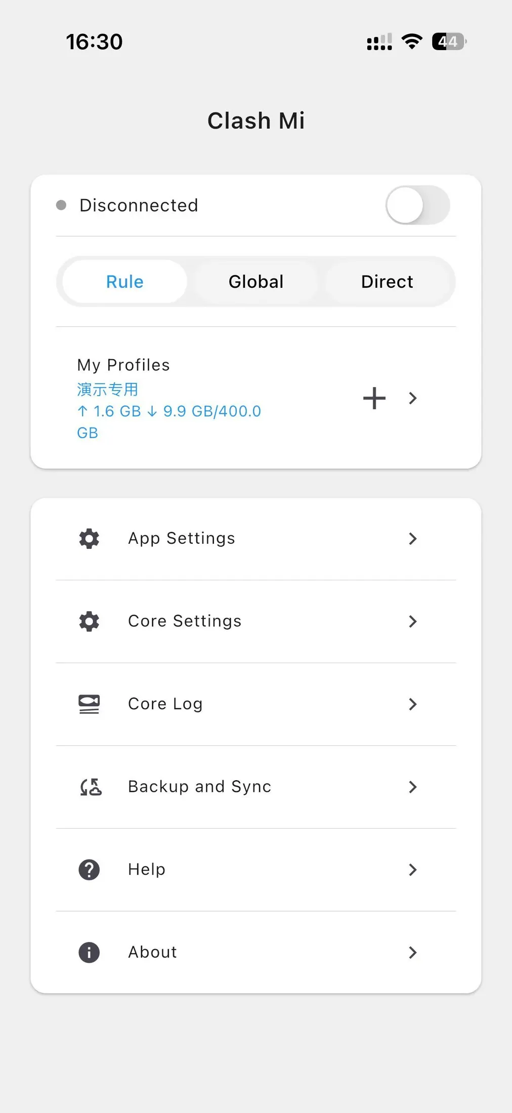 Clash Mi 已成功导入配置
